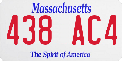 MA license plate 438AC4