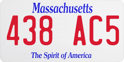 MA license plate 438AC5