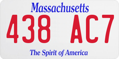 MA license plate 438AC7
