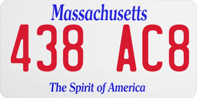 MA license plate 438AC8