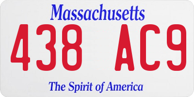 MA license plate 438AC9