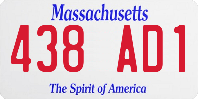 MA license plate 438AD1