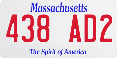 MA license plate 438AD2