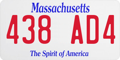 MA license plate 438AD4