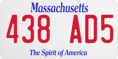MA license plate 438AD5