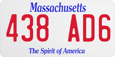 MA license plate 438AD6