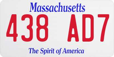 MA license plate 438AD7
