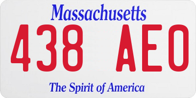 MA license plate 438AE0