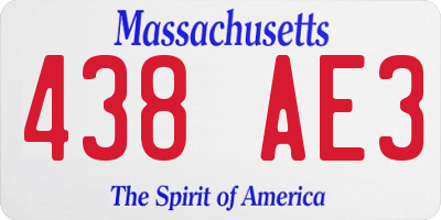 MA license plate 438AE3