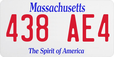 MA license plate 438AE4
