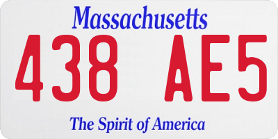 MA license plate 438AE5