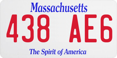 MA license plate 438AE6