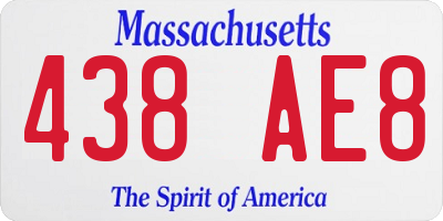 MA license plate 438AE8
