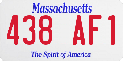 MA license plate 438AF1