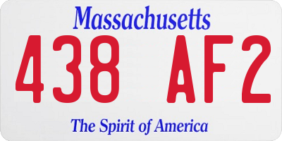 MA license plate 438AF2