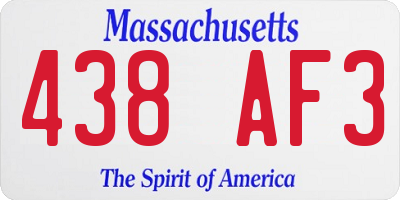 MA license plate 438AF3
