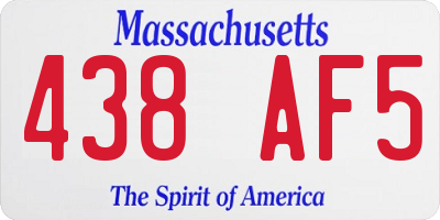 MA license plate 438AF5