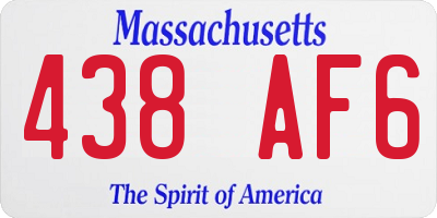 MA license plate 438AF6