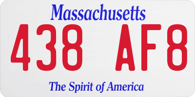 MA license plate 438AF8