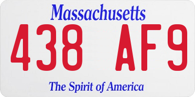 MA license plate 438AF9