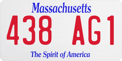 MA license plate 438AG1