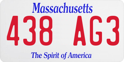 MA license plate 438AG3