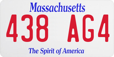 MA license plate 438AG4