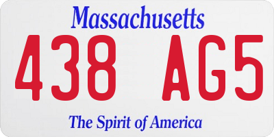 MA license plate 438AG5