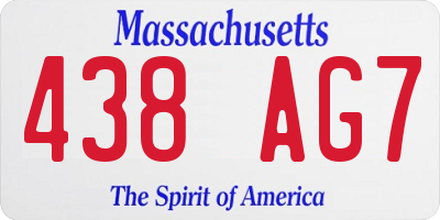 MA license plate 438AG7