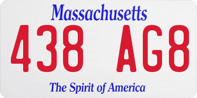 MA license plate 438AG8