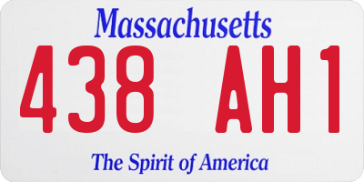 MA license plate 438AH1