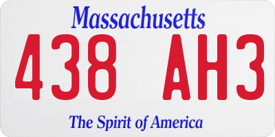 MA license plate 438AH3