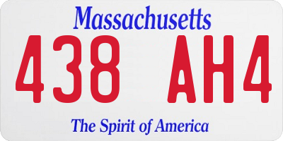 MA license plate 438AH4