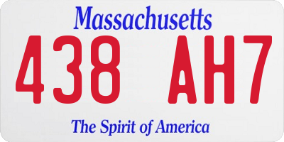 MA license plate 438AH7