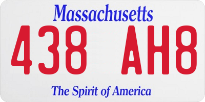 MA license plate 438AH8