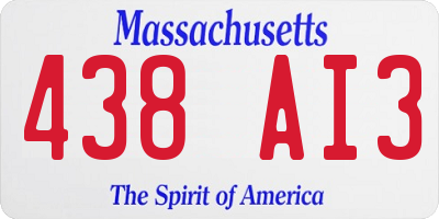 MA license plate 438AI3