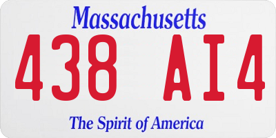MA license plate 438AI4