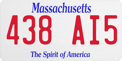 MA license plate 438AI5