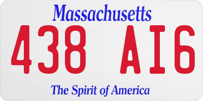 MA license plate 438AI6