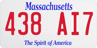 MA license plate 438AI7