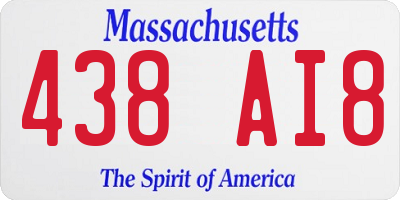 MA license plate 438AI8