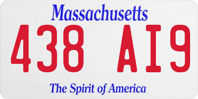 MA license plate 438AI9