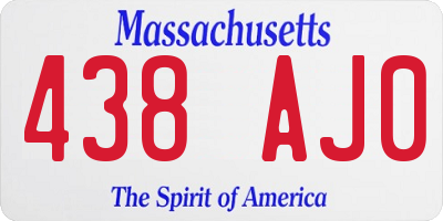 MA license plate 438AJ0