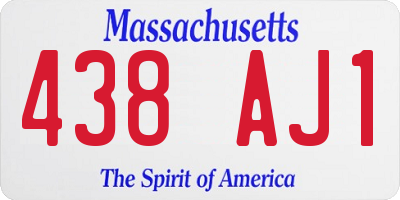 MA license plate 438AJ1