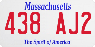 MA license plate 438AJ2