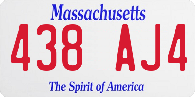 MA license plate 438AJ4