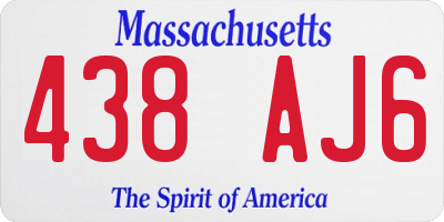 MA license plate 438AJ6