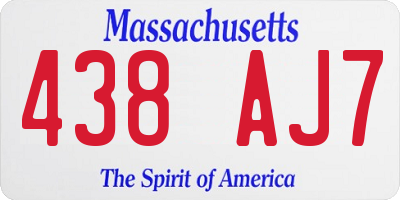 MA license plate 438AJ7