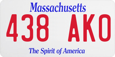 MA license plate 438AK0