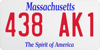 MA license plate 438AK1